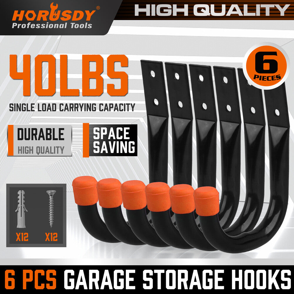 6PC Garage Hooks Organizer Wall Mount Hanging Storage Utility Hangers