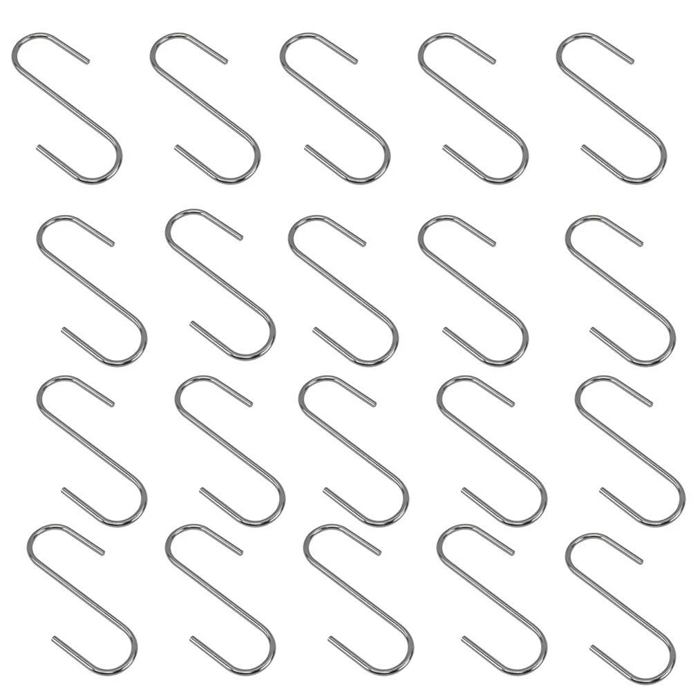 Set Of 3 Inch Stainless Steel S Shape Hanging Hooks For Kitchen
