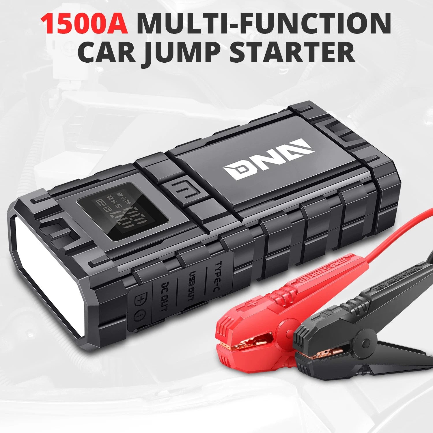 Black 16000 Mah 12V 1500a Peak Powerful Car Jump | Built Supply Co