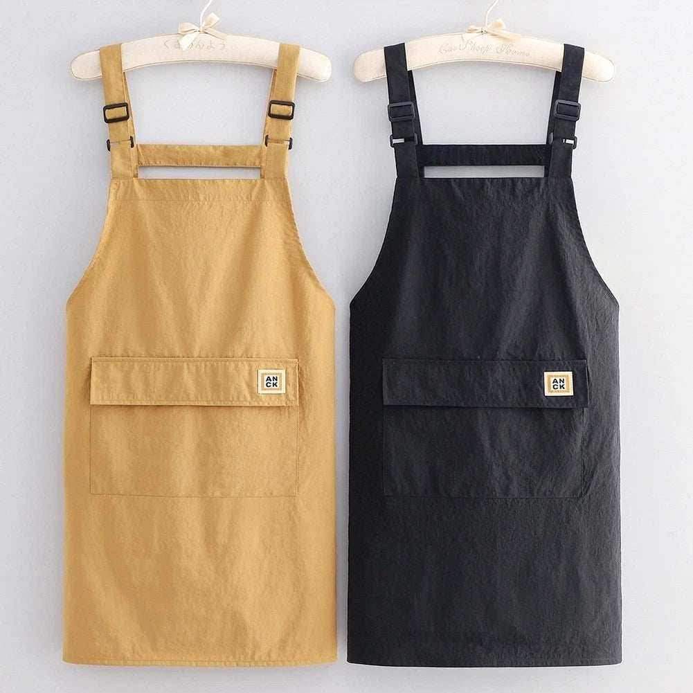 Water Resistant Japanese Kitchen Apron With Large Pocket And