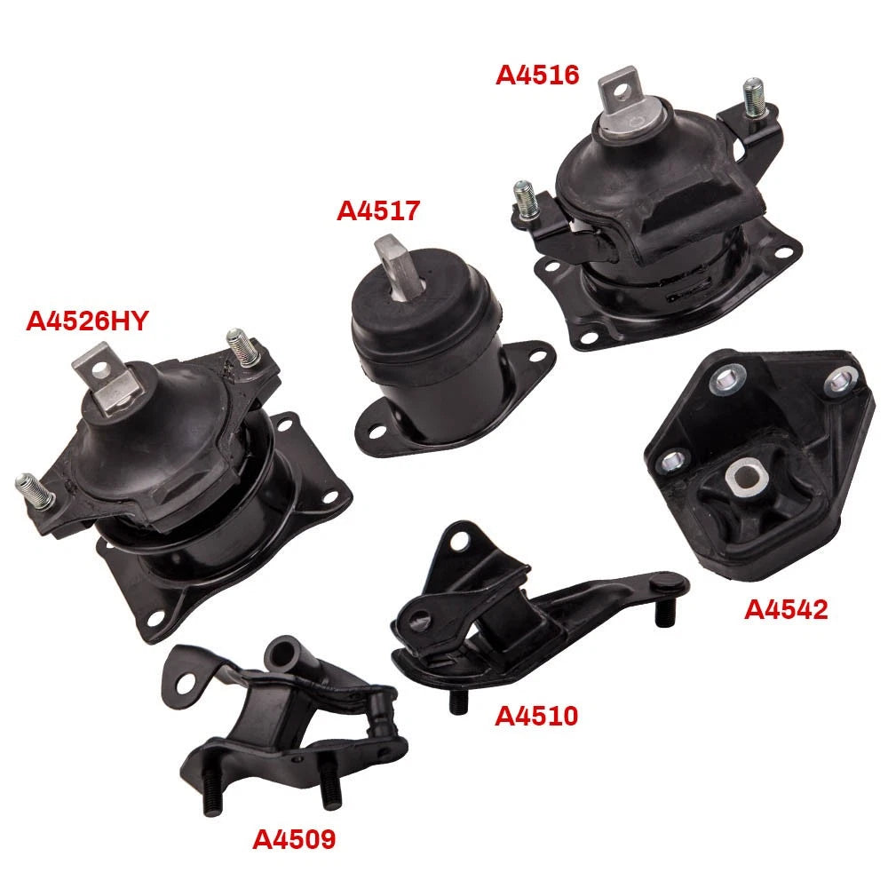 6X Motor &amp; Trans Mount Set For Honda Accord 2.4L 03 04 05 06 07 A4542 A4509 9225