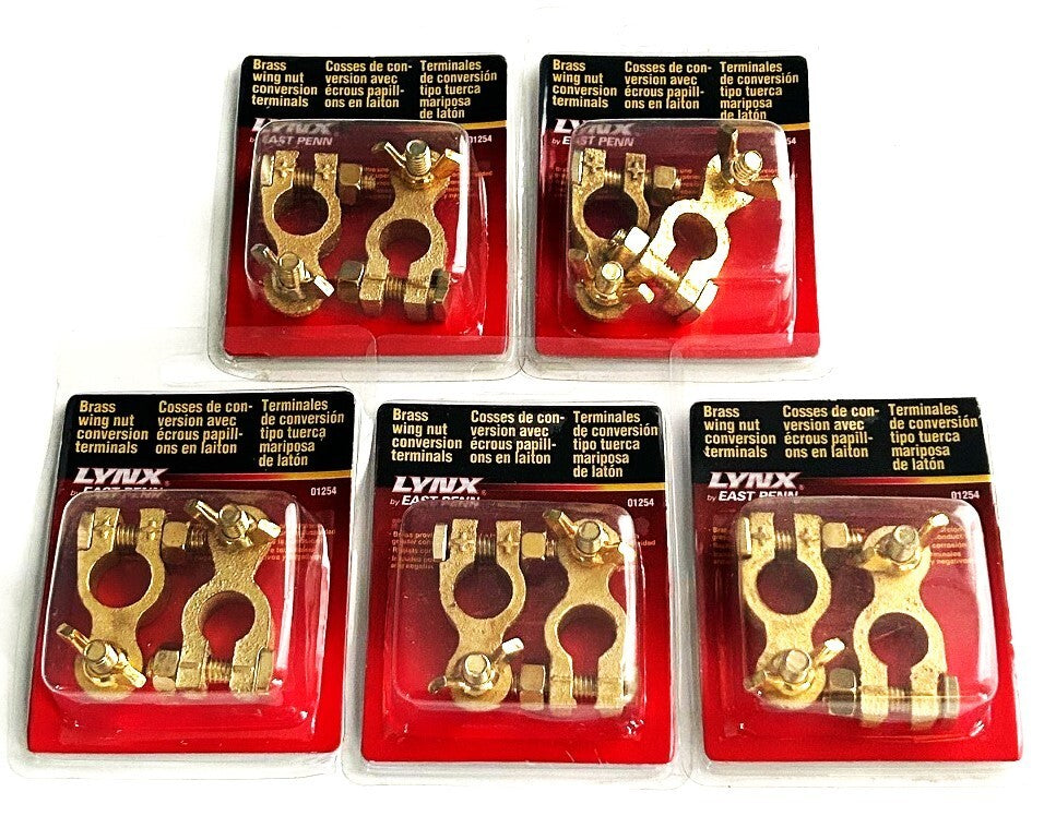 5 Sets Lynx Deka Brass Wing Nut Conversion Battery Terminals Boat Marine #01254O