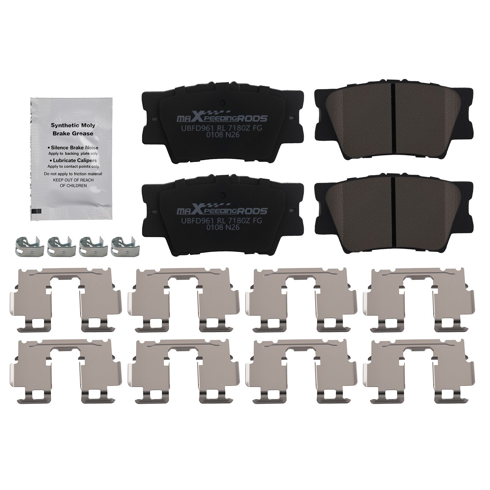Rear L&R Ceramic Brake Pads Kit for Pontiac Vibe 2009-2010 Toyota
