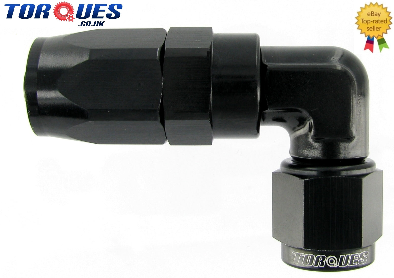 AN -8 (8AN JIC-8) 90 Degree Fast Flow FORGED Stealth Black Hose