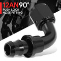 12AN to 3/4" Barb T6061 90 Degree Push Lock Hose End Fittings 2000PSI