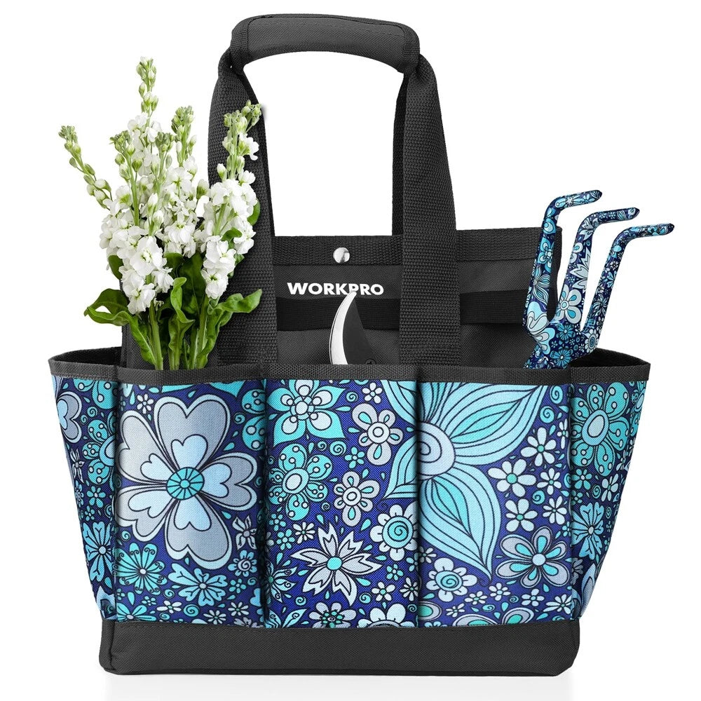 WORKPRO Garden Tool Bag Garden Tote Bag Heavy Duty Oxford Garden Bag w/9 Pockets