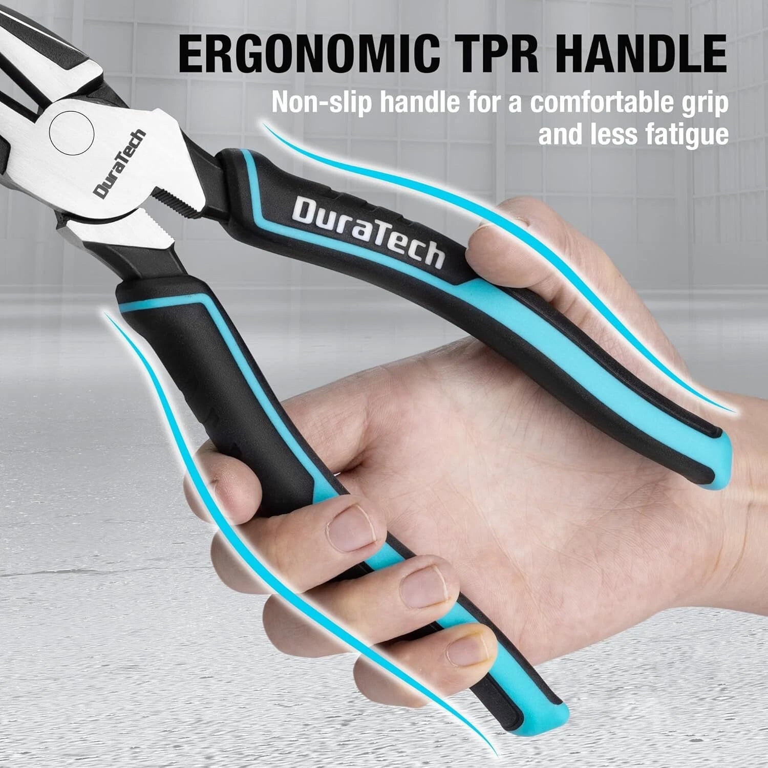 Duratech 8" High Leverage Linemans Pliers Cr-ni Side Cutters Linesman
