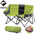 VILLEY Heavy Duty Double Camping Chair Padded Camp Couch Portable Folding Chairs