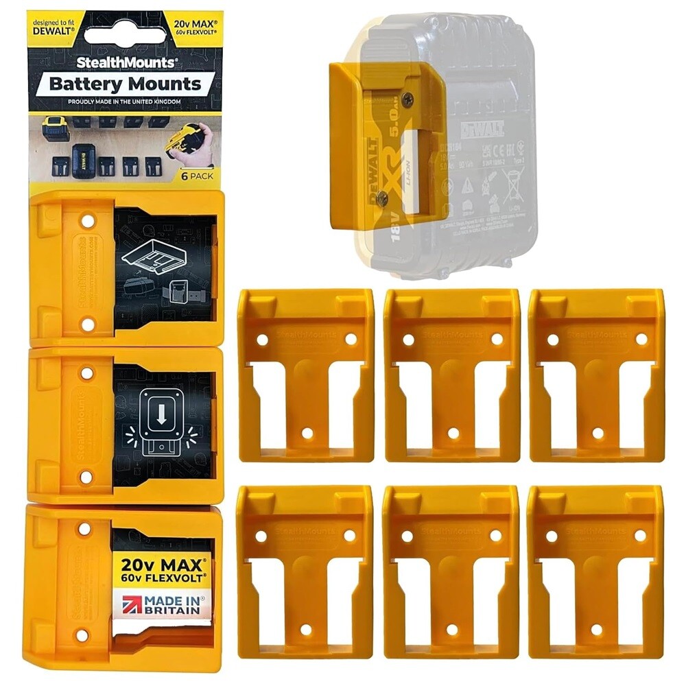 StealthMounts DeWalt Battery Holder 6 Pack by StealthMounts