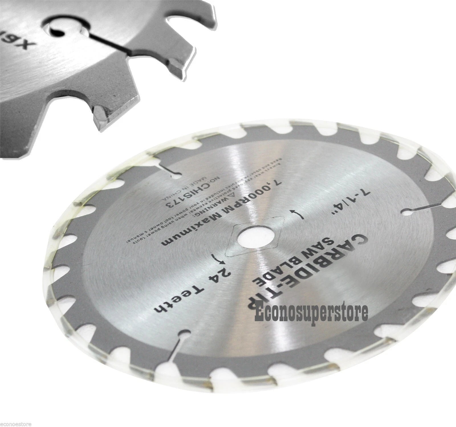 Lot 4 7-1/4" 24 Teeth Resharpenable Tooth Carbide Tipped Saw Blades