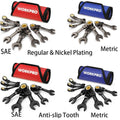 WORKPRO 8-Pieces Ratcheting Combination Wrench Set Metric/SAE with Rolling Pouch
