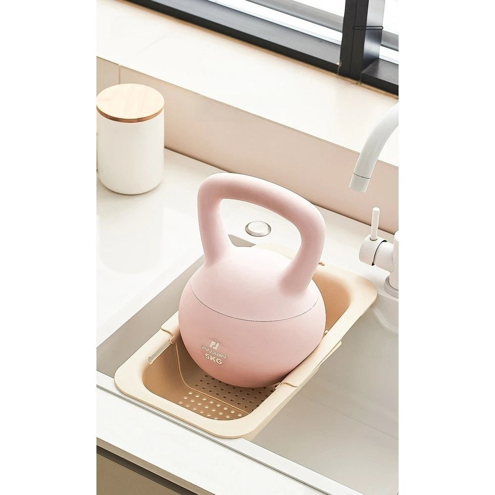 Ergonomic Handle Drain Basket For Kitchen Sink 34.5 To 47.5 Cm Dish