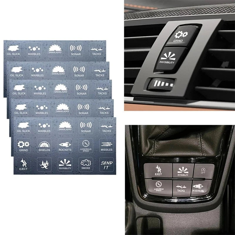 Waterproof Car For Dashboard Stickers Decals For Control Panel Buttons