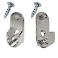 Chrome 30 Mm X 15 Mm Oval Closet Rod End Support With 5 Mm Pins