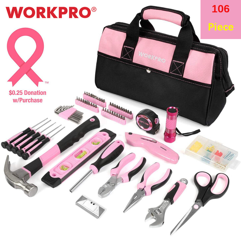 WORKPRO 106PCS Home Repair Tools Kit by WORKPRO