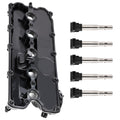 Valve Cover + 5 Ignition Coils For VW Jetta Beetle Golf Audi A3 A4 A5