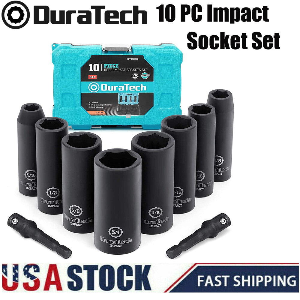 DURATECH 10pc 3/8-Drive Impact Socket Set Metric 6-Point by DURATECH