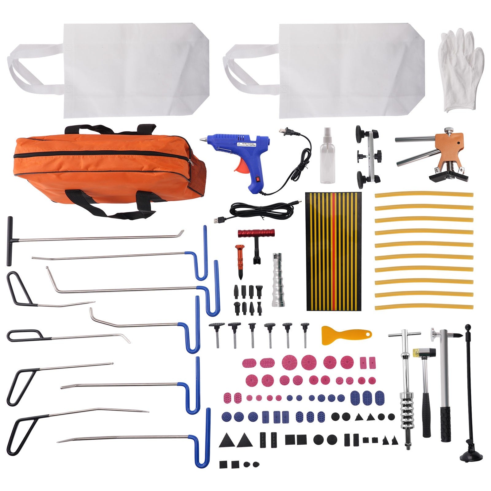 89pcs Dent Repair Set Paintless Removal Bridge Puller Rods LED Board