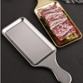 Stainless Steel Bbq Tray 33cm Or 38.7cm X 11.5cm With Handle For