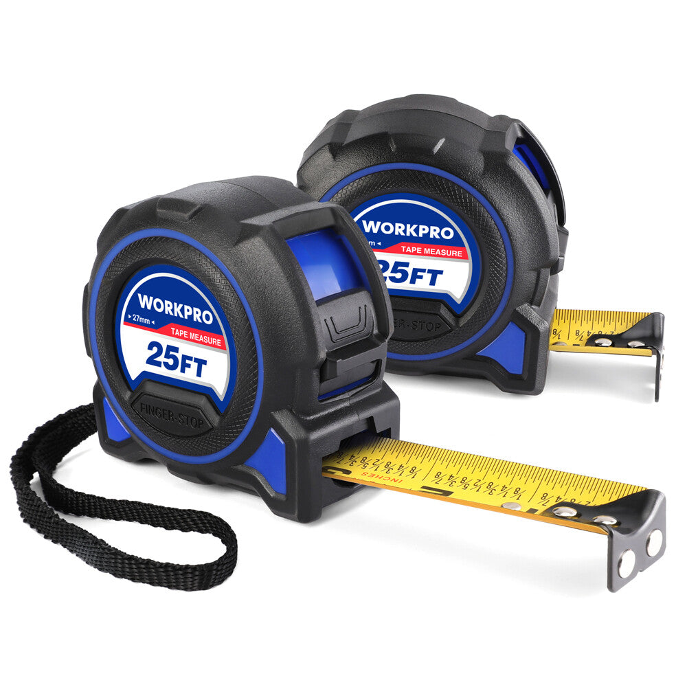WORKPRO 2pc Heavy Duty Tape Measure 25ft