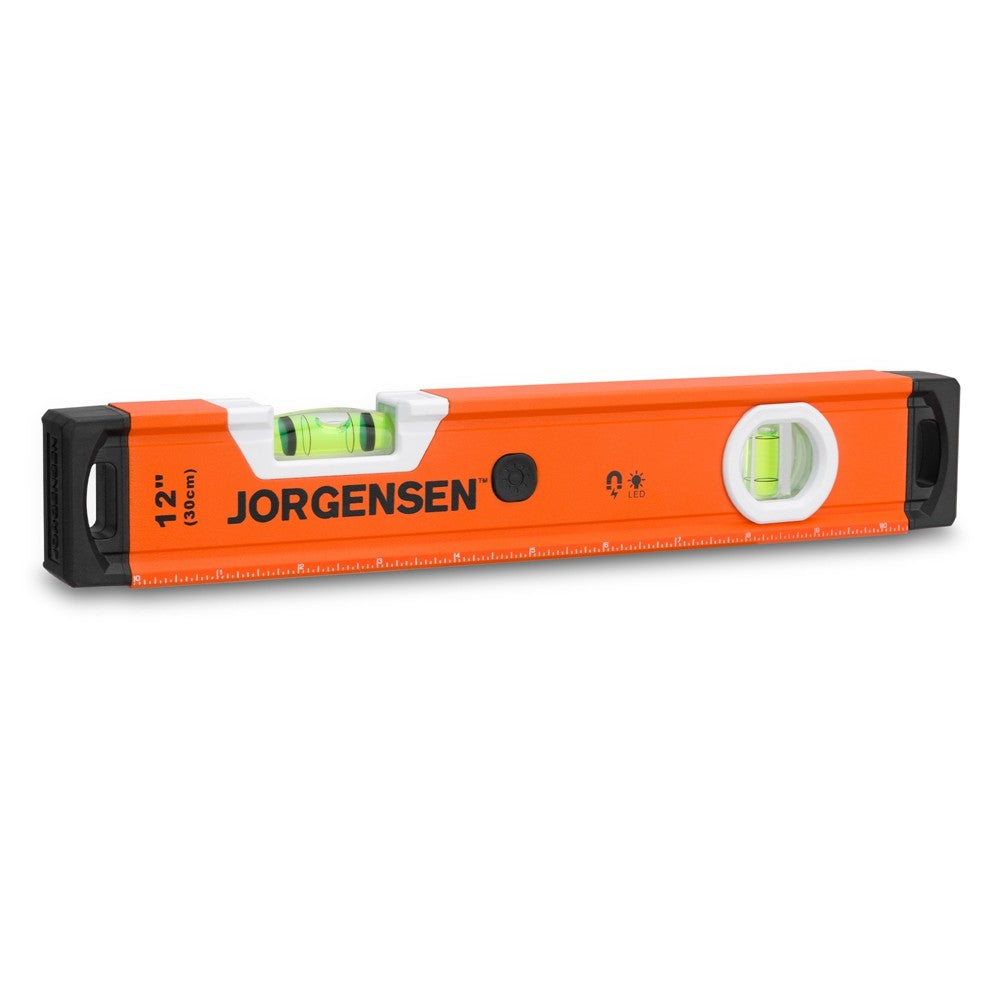 JORGENSEN 12" Magnetic Torpedo Level 90°/180° Bubble Vials