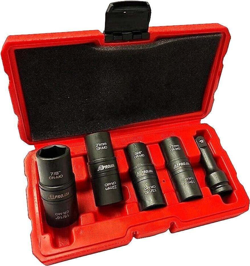 5PC ATE PRO THIN WALL IMPACT FLIP SOCKET SET CHROME MOL