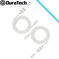 DuraTech 12 FT Extension Cord Multiple Outlets 2PC 2-Prong Plugs 3 Amps 16 Gauge
