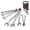 DURATECH Ratcheting Combination Wrench Set 8PC SAE 5/16" to 3/4" Open