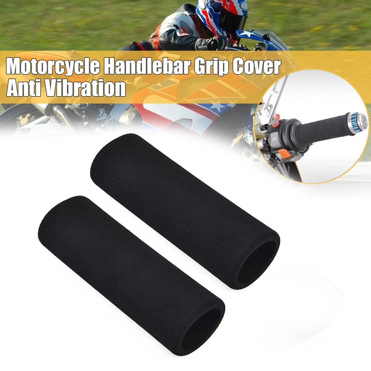 For 2 X Motorcycle Motorbike Anti-vibration Handle Bar Foam Comfort