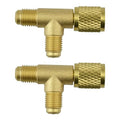 Tee Connection Set Reliable Brass Adapters For Hvac Applications Two