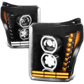 Fit 11-16 Ford F-250 Super Duty Black Housing Amber | Built Supply Co