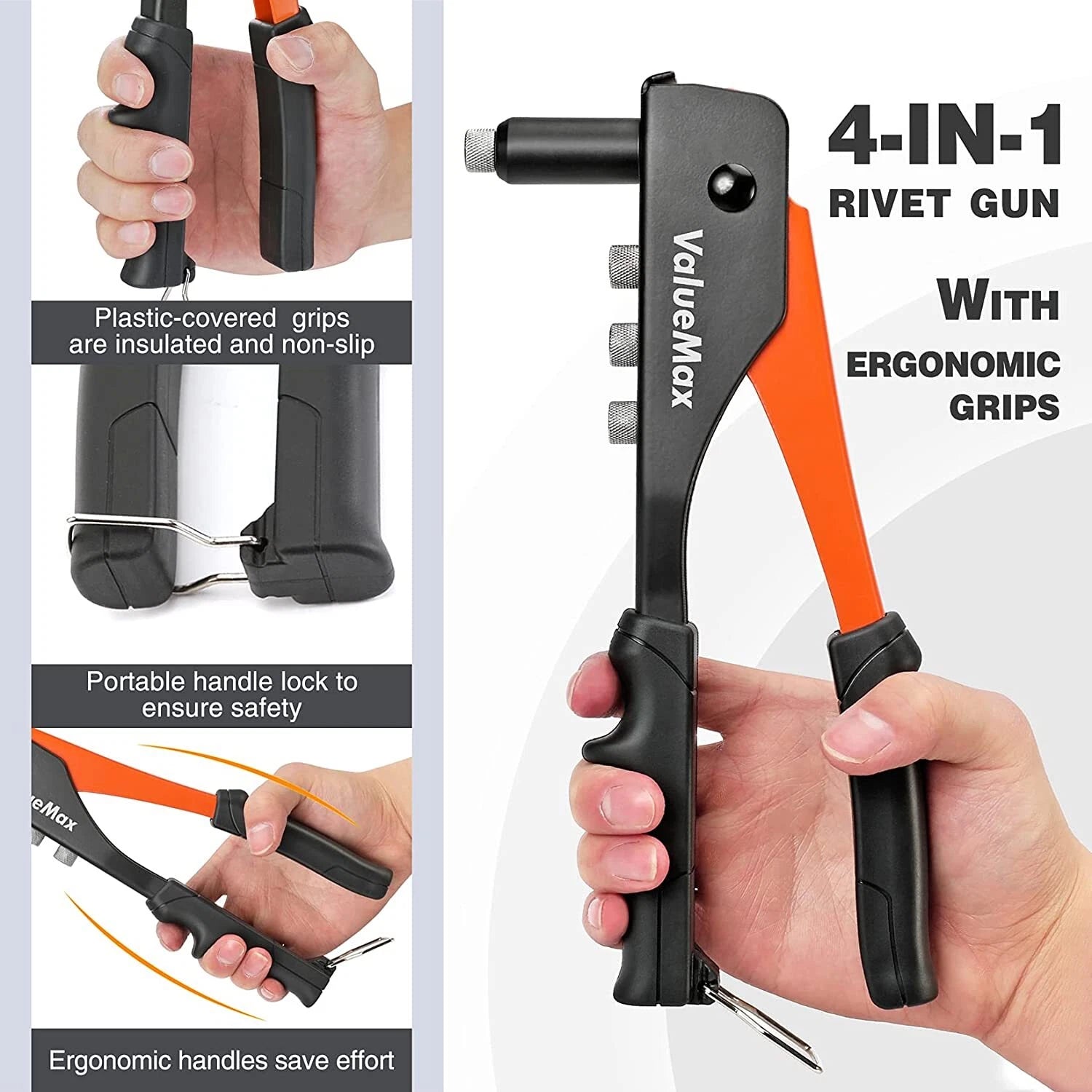 Valuemax 4-in-1 Hand Riveter/rivet Gun Pop Rivet | Built Supply Co