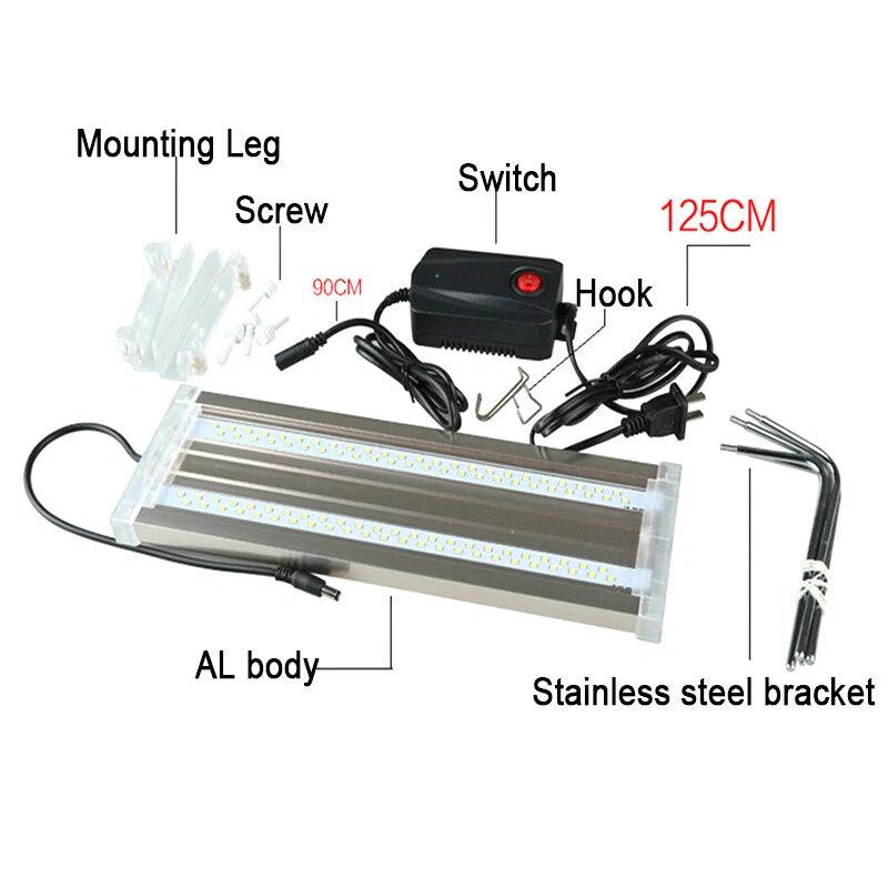 Aquarium Led Lighting Aluminum 18W 7500k Sunsun Ads-400c Fish Tank