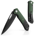 FLISSA Folding Pocket Knife Pocket Clip Thumb Hole Knife w/Micarta-Stee<wbr/>l Handle