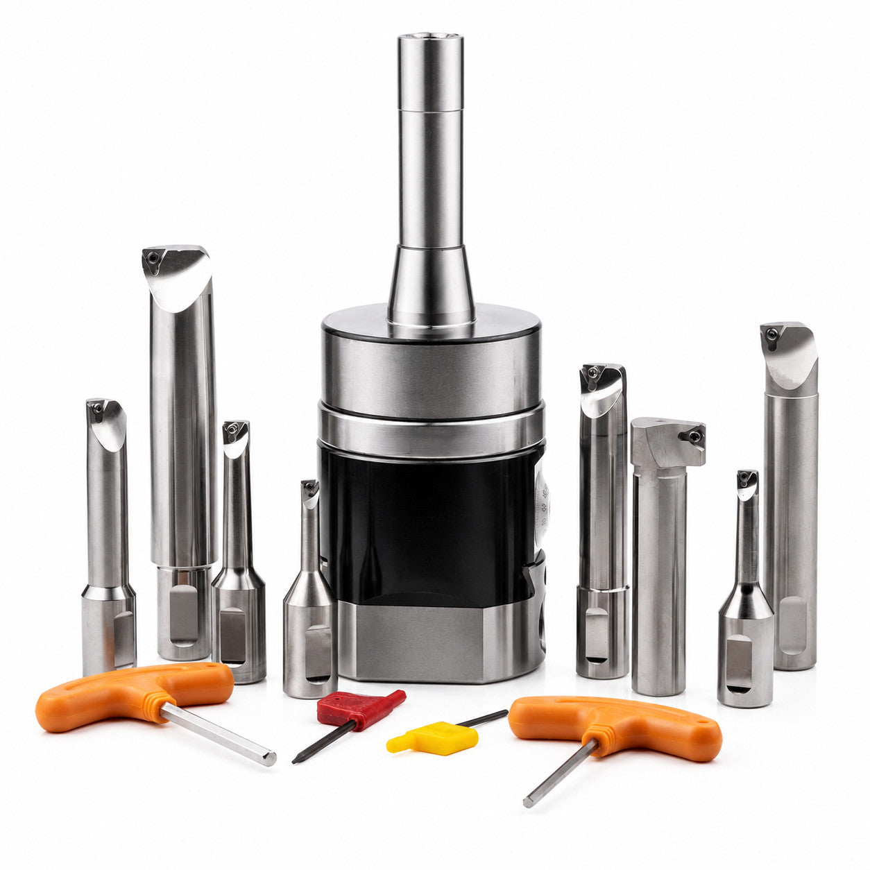R8 80mm Boring Head With 8pcs 18mm Carbide Inserts 2084 Set Usa
