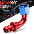 Aluminum An10 10-An 90 Degree Swivel Oil/Fuel Line Hose End Push-On