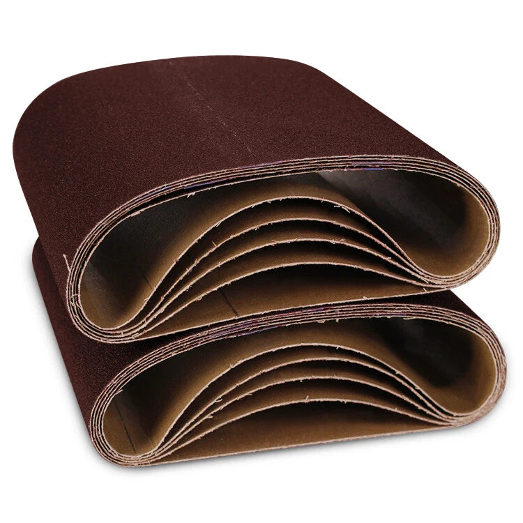 8" x 19" EZ8 Expandable Drum Floor Sander Sanding Belts A/O 80 Grit - 10 Pack