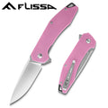 Flissa Pocket Knife Folding Pocket Tactical Knife G10 Handle D2 Blade