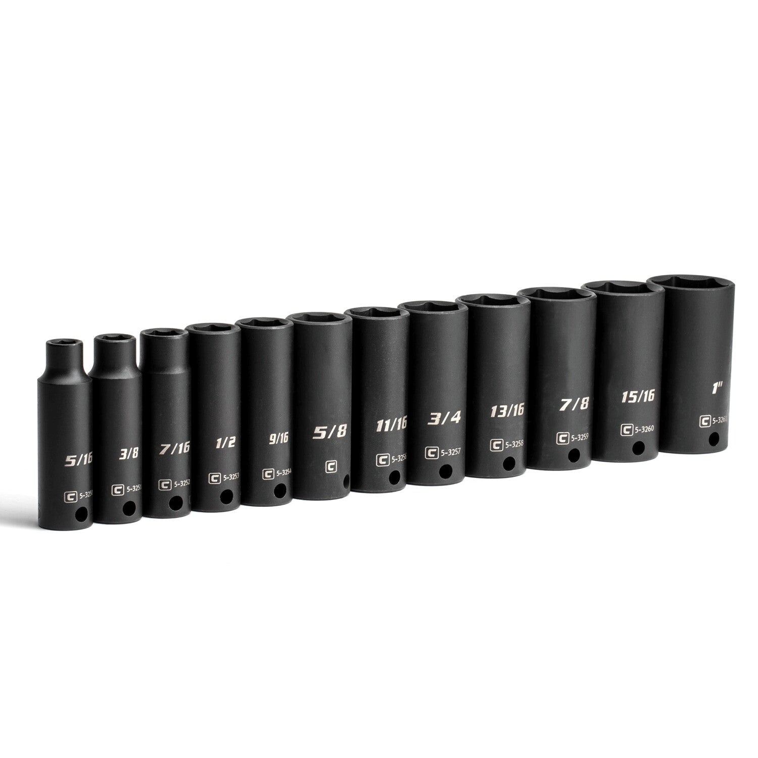Capri Tools 3/8 in. Drive Deep Impact Socket Set - 6-Point, SAE, 12-Piece by Capri Tools