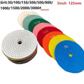 5in/125mm Dry/wet Diamond Polishing Pads Flexible Grinding Discs For