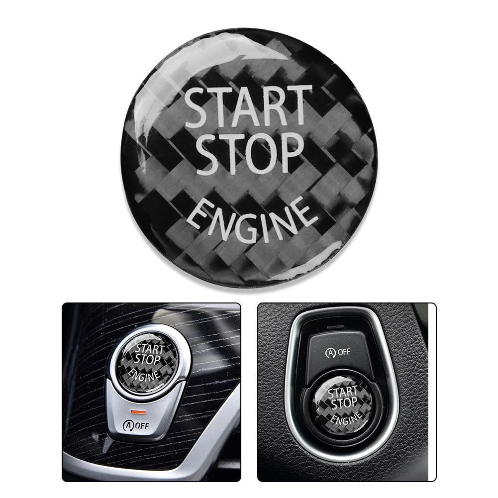 Fashionable Carbon Fiber Car Cap Sticker For Keyless Start Button