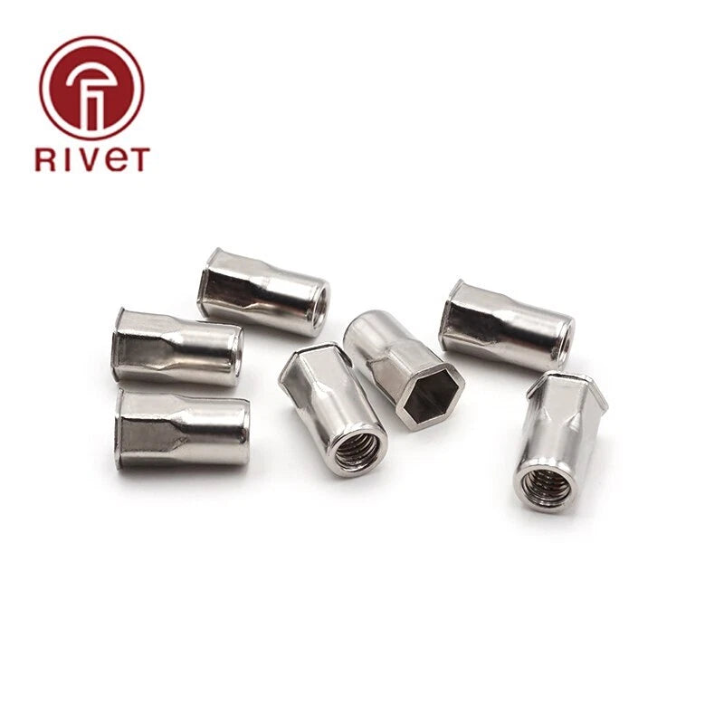 Stainless Steel Half Hex Rivnut Countersunk Head Metric Threaded