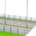 Abs Road Guardrail Compatible With Ho 1/87 And Oo 1/64 Model Railroad
