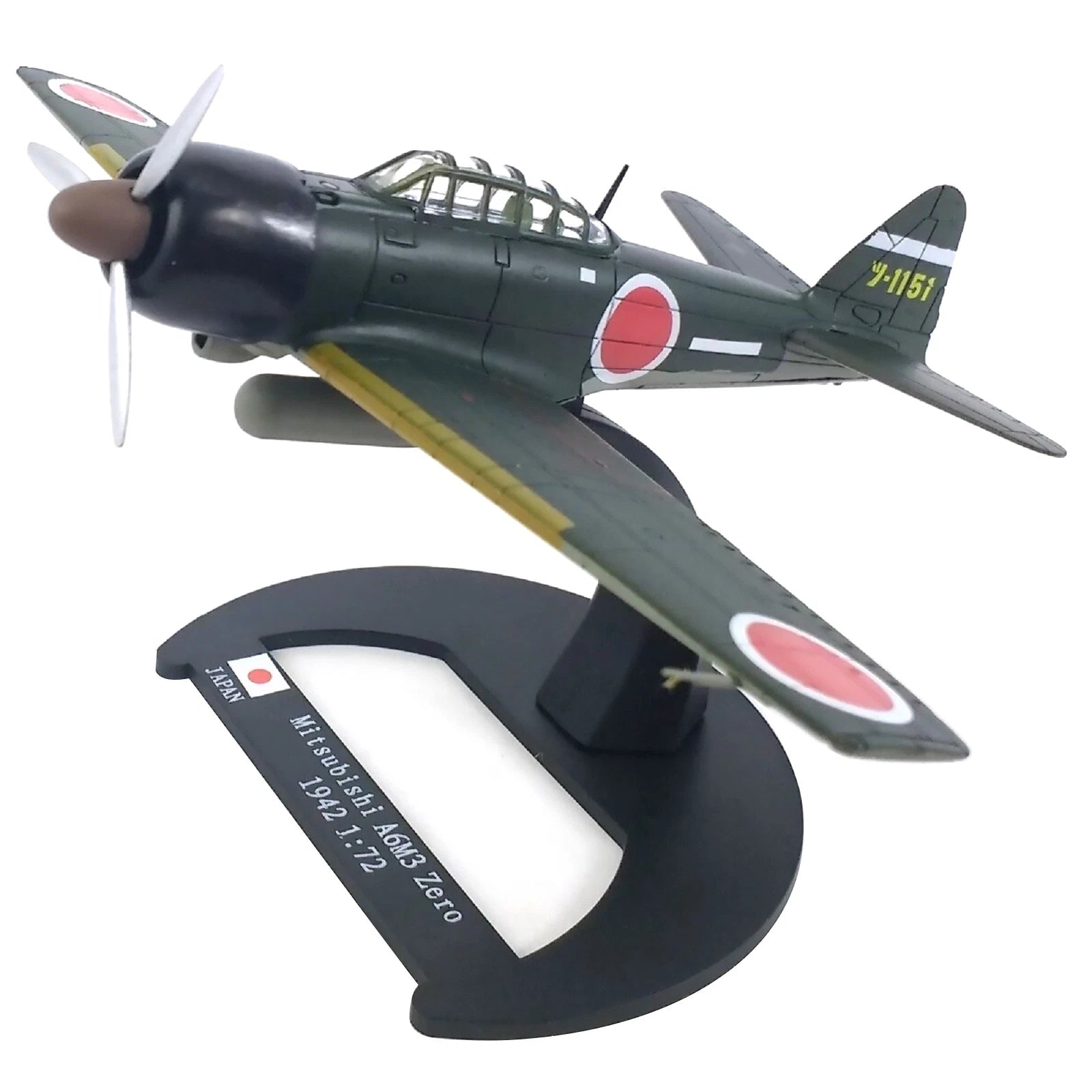 1/72 Scale Wwii 1942 Japanese A6m3 Zero Fighter Alloy Aircraft Model