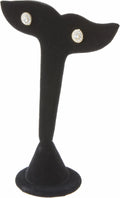 Leaf Shape Earring Black Velvet Display Holder Stand 5 Inch Height