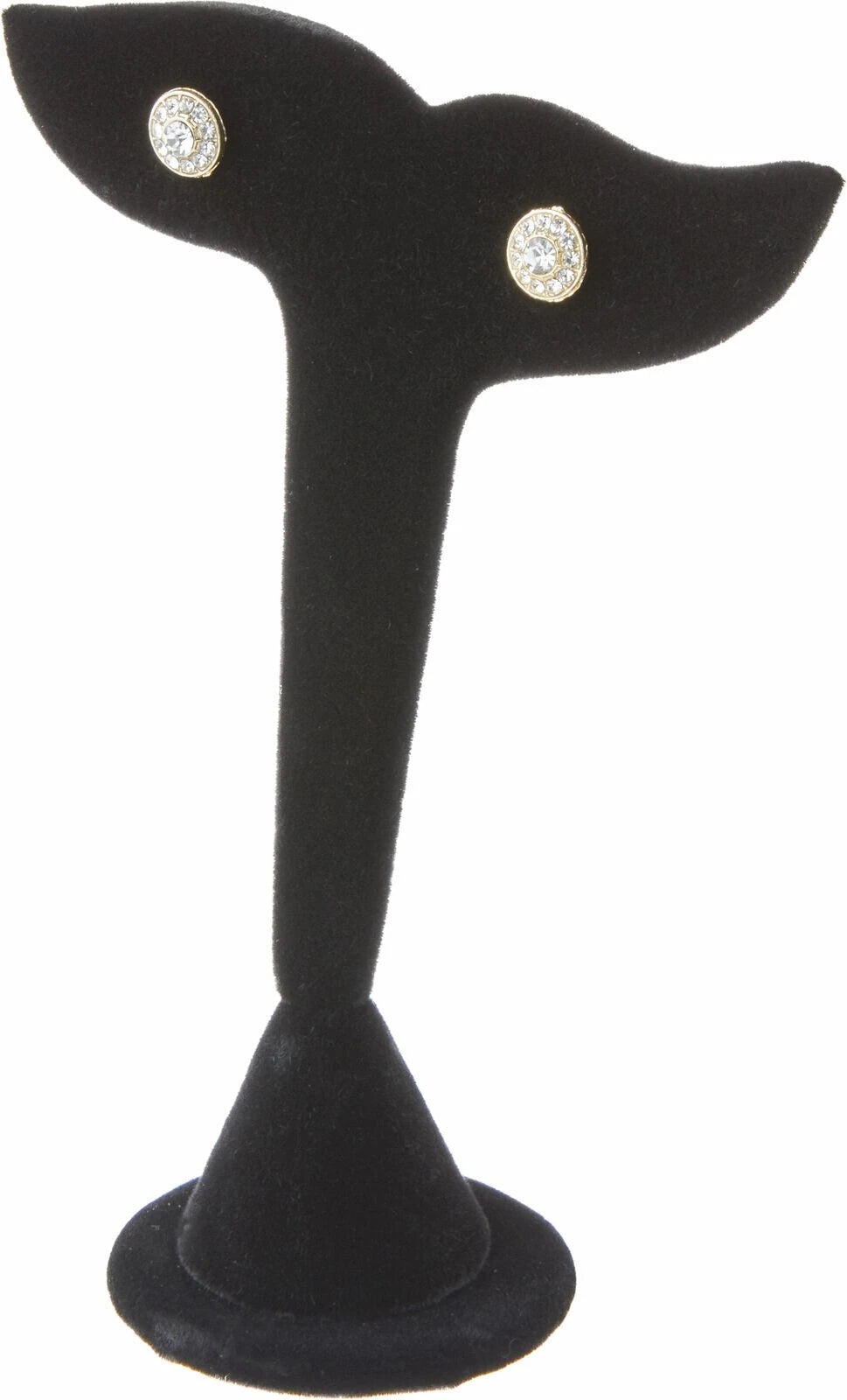Leaf Shape Earring Black Velvet Display Holder Stand 5 Inch Height