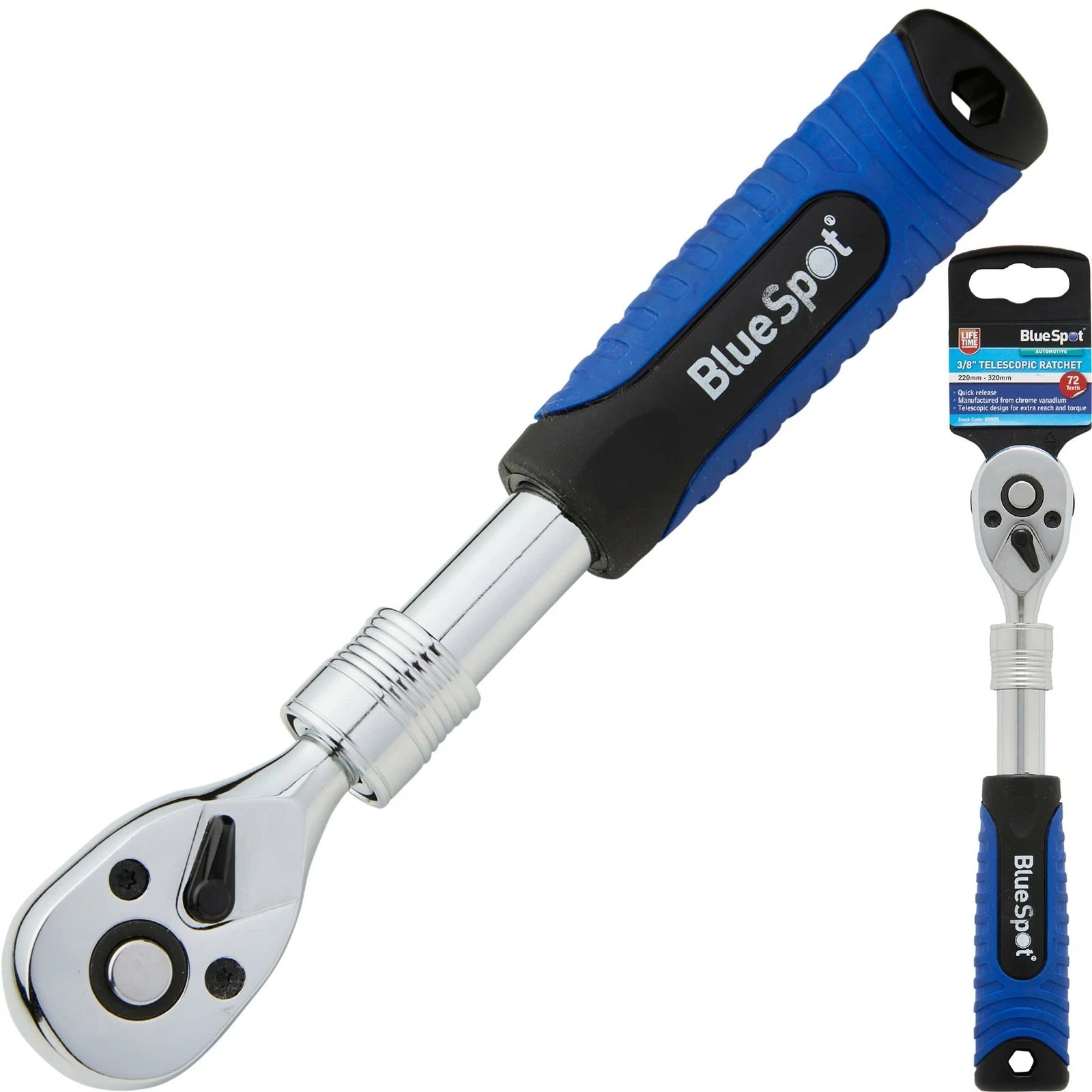 Bluespot Socket Extendable Telescopic Ratchet Handle Quick Release 72