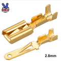 Brass Non-insulated 2.8mm Male / Female Spade Connectors Crimp