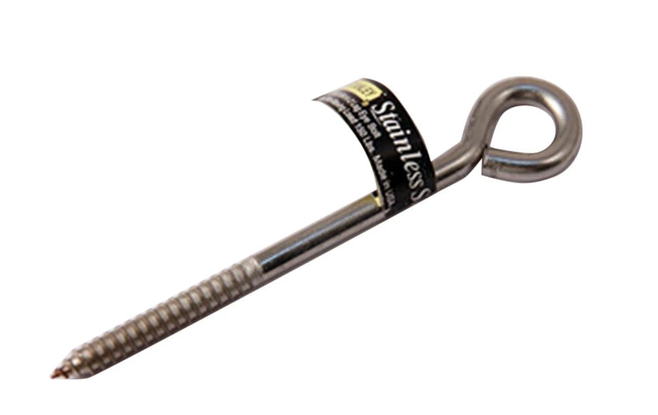 4pc-pack Stanley USA 13-0431 Stainless Steel Lag Screw Eye Bolt 1/4x5" Cap 150LB