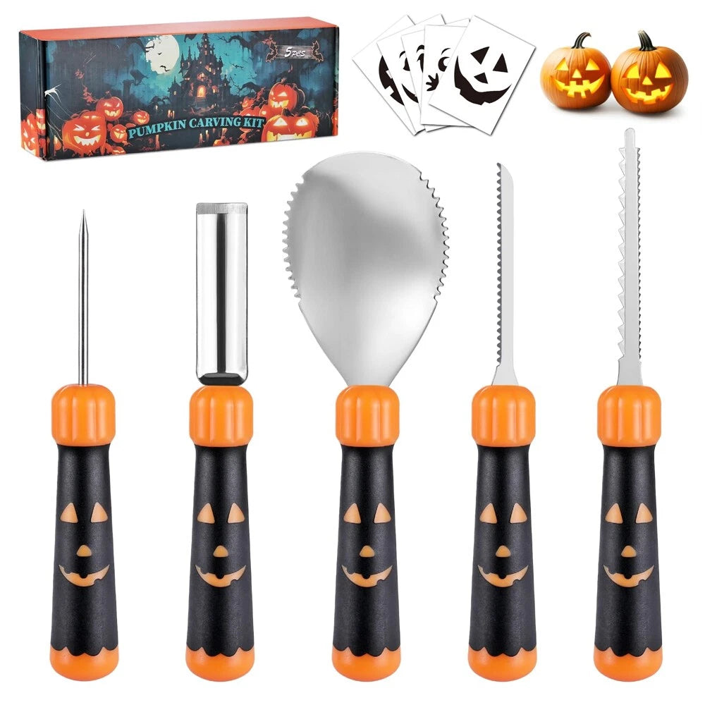 Haushof Pumpkin Carving Tool W/stencil Halloween Pumpkin Carving